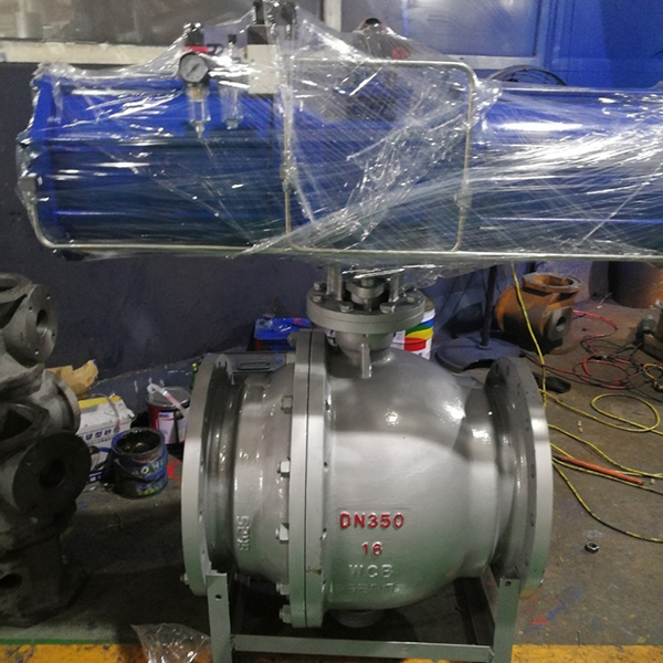 不鏽鋼法蘭氣動球閥DN350